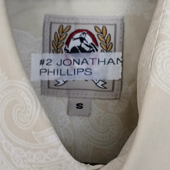 Cinch Paisley Shirt Mens Small Ivory Button Down Long Sleeve Western Cowboy Core - Picture 2 of 8